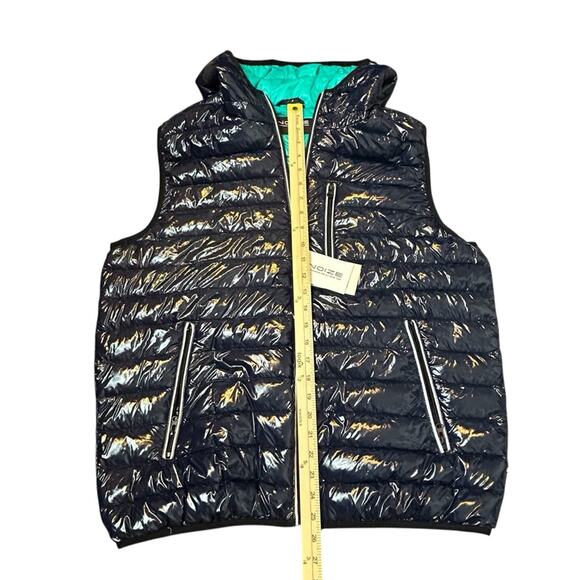 NOIZE Gavyn Hooded Puffer Vest Mens Size L Navy Vegan Sustainable Recycled NWT - Picture 9 of 13